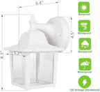 LIT-PaTH Outdoor Wall Light Fixture, Antirust Aluminum Glass, White 1 Pack - Image 3