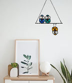 Multicolor Owl on a Wire Stained Glass Window Hanging, Bird Suncatcher for Windows Panels Hangings Hummingbird Ornament Decoration for Wall Home Garden Decor Bird Gift for Owl Lovers - Image 6
