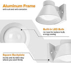 UME 2 Pack LED Outdoor White Front Porch Lights, Waterproof Wall Lantern Light Fixture, Anti-Rust Farmhouse Barn Wall Sconce for Patio, Doorway, Garage - Image 5