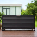 MIRADOR 205 Gallon Outdoor Storage Box with Wheels & Soft-Close Lid, Waterproof Metal Deck Box for Patio Cushions, Garden Tools & Pool Accessories, Charcoal by Mirador