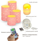 4 Pack Flameless Candles with Remote for Valentines Day LED Candles with Timer Hearts Pink Elictric Pillar Tealights Flickering Battery Operated for Patio Porch Home Decor - Image 2