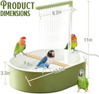Parrot Bathtub Bird Automatic Bath Shower,Large Bird Shower Fountain Indoor Bathtub with Running Water, Contains USB and Pump,for Pet Birds, African Grey, Cockatiel, Conure, Budgie, Lovebird(Beige) - Image 2