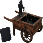 NestNature Solar Water Fountain|Wooden Fountain-Adds Rustic Farmhouse Charm by NestNature