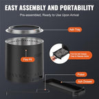 VEVOR 15.8 inch Smokeless Fire Pit Stove Bonfire, Wood Burning Fireplaces with Removable Ash Pan, SUS430 Stainless Steel Inner Portable Outdoor Firepit,for Outdoor Patio Camping High 15.4 inch - Image 6