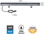 LED Wall Washer Light 36W 3000K Warm White 40in 4800LM Linear Bar - Image 3