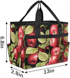 Apples Garden Tool Bag Organizer Heavy Duty Fruit Green Leaf Gardening Tote Bag with 10 Pockets for Women Men Gardening Gifts - Image 3