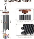Tree of Life Wind Chimes for Outside, Deep Tone Outdoor Wind Chime with Colorful Wind Catcher, 6 Aluminum Tubes, Garden Porch Patio Decor, Memorial & Birthday Gift - Image 2