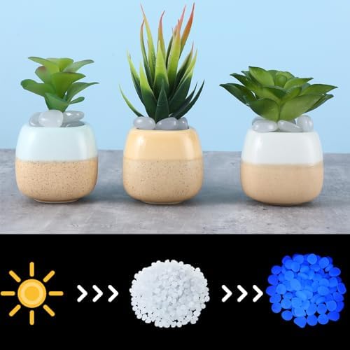 Sasylvia 3000 Pcs Glow in the Dark Rocks Outdoor 1 Inch Pebbles,White - Image 4