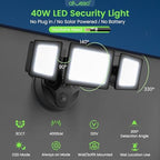 ALUSSO Outdoor Lighting, 120V 40W 4000LM Dusk Till Dawn Outdoor Light, 3000K/4000K/6000K 3CCT IP65 3 Heads Security Lights Dusk to Dawn for House Garage Yard Walkway Deep Black - Image 2