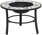 Green Ceramic Fire Pit 26.8 Inch with Steel Bowl and Stand by MNISDFL