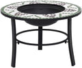 Mosaic Fire Pit 26.8 Inch Ceramic Outdoor Wood Burning Fire Bowl with Steel Stand for Garden Patio Backyard Warmth by Unknown