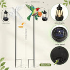 Hummingbird Solar Stake Lights Outdoor Waterproof, 2 Pack Metal Garden Statues with Hanging Lanterns, Path Light Yard Art Decor, Birthday Gifts for Women Mom, Patio Backyard Lawn Ornaments - Image 5