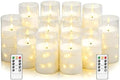 kakoya Flameless LED Candles with Timer 12 Pc Flickering Flameless Candles for Romantic Ambiance and Home Decoration Stable Acrylic Shell,with Embedded Star String，Battery Operated Candles(White) by FLAMELESSCANDLES