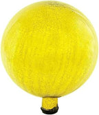 12-Inch Lemon Yellow Glass Gazing Globe, Decorative Reflective Garden Sphere with Stylish Mirror Finish, Perfect Outdoor Yard Ornament for Lawn and Adding Vibrant Color and Shine by Oakestry