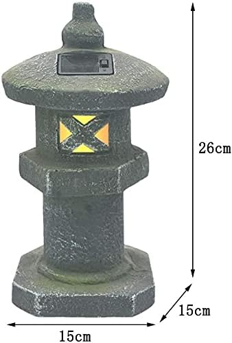 Outdoor Garden Animal Statues Patio Décor, Garden Lantern Outdoor Statues Courtyard Landscape Decor Lamp Retro Zen Old Stone Finish Patio Yard Crafts Sculptures, B-15x15x26cm - Image 2