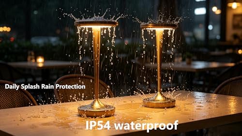 YHT Cordless Table Lamps Rechargeable for Restaurant (2 Black) - Image 5