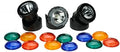 TotalPond Pond and Landscape LED Light Set, 3-Light Pack, for in & Out of Water, 12pc Color Lenses, Easy Install, 3W LED Spotlights, Waterproof, Dusk-to-Dawn Sensor, 10 ft. Power Cord by TotalPond