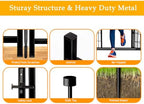 Getlay 36 in(H) Garden Fence, Wide Gate Low Threshold, 10 Panels Total 22.1 Ft(L) Heavy Duty Iron Animal Barrier Fence for Yard,Suitable for Indoor Or Outdoor Dog Fencing,Garden Border Fence - Image 2