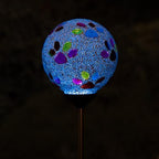 GreaterGood Colorful and Elegant Multicolor Paws Beaded Solar Powered Yard and Garden Decor Stake Outdoor Light (Blue) - Image 2