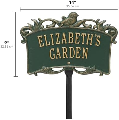 2 Line Personalized Aluminum BIRD Garden Plaque 14.25"W x 9.5" H - Image 3
