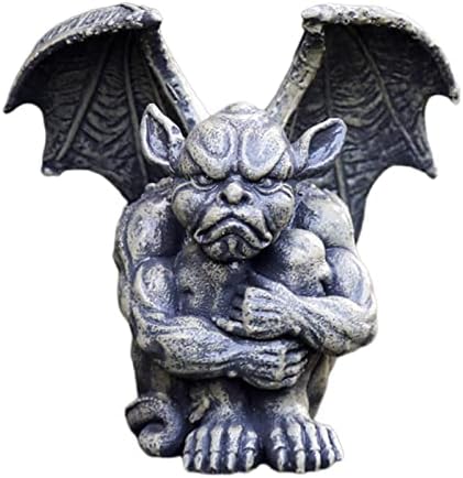 Mischievous Gargoyle Garden Gnome Statue Figurine Art Yard Lawn Hallway Plant Pot for Indoor Outdoor Home Office Collectible Crafts (12x12x17cm Hug Knees) by Duiaynke