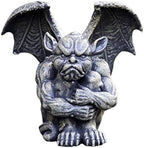 Mischievous Gargoyle Garden Gnome Statue Figurine Art Yard Lawn Hallway Plant Pot for Indoor Outdoor Home Office Collectible Crafts (12x12x17cm Hug Knees) by Duiaynke