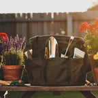 Heavy Duty Self-Standing Tool Bag with 8 Pockets, 8-Gallon Manually Collapsible for Garden/Camping/Car Trunk Storage | ArmyGreen - Image 5