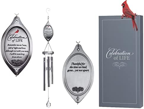 Celebration of Life Memorial Wind Chime/Sympathy Wind Chimes in Loving Memory of Loved One - Ideal Sympathy Gift with Cardinal/Bereavement Gift/Condolence Token that Lasts Longer Than Flowers by TheGrandparentGiftCo
