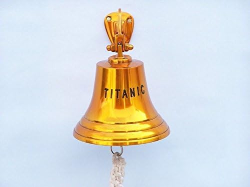 Hampton Nautical BL-2019-7BR-T Brass Plated Titanic Ship's Bell 9" - Nautical Decor - Nautical Home Decoration - Image 7