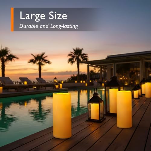 Homemory Dark Ivory Flameless Candles, Waterproof, Remote Timer, 2 Pack - Image 7