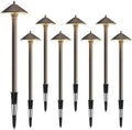 GOODSMANN Landscape Lighting Outdoor Low Voltage Landscape Lighting Kits 8PK Pathway Lights Wired 10W 25 Lumen 2700K Warm White Metal 12V Bronze Electric Sidewalk Walkway Lights with Cable Connectors by GOODSMANN