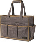 Canvas Large Tool Bag - A Large Main Pocket and 14 Insert Pockets Garden Tool Tote Bag - Durable 16oz Waxed Canvas Tool Case with Handle - Tool not Included by Denifiter