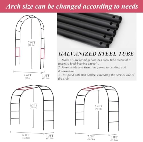 Thickened Tube Garden Arch Trellis - Metal Garden Arbor for Climbing Plants - Image 2