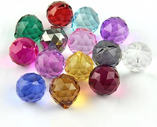 Queenbox 10pcs 30mm Crystal Suncatcher Prism Ball Rainbow Hanging Pendants Maker with Hole for Chandelier Feng Shui Window, Green - Image 5