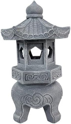 Pagoda Garden Statue, Resin Solar Japanese Pagoda Lantern, Decorative Zen Garden Landscape for Yard Patio Lawn, Style 3 Statue by Unknown