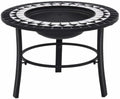 Mosaic Fire Pit 26.8 Inch Ceramic Steel Bowl for Patio Backyard Outdoor Heating and BBQ with Three-Leg Stand by Unknown