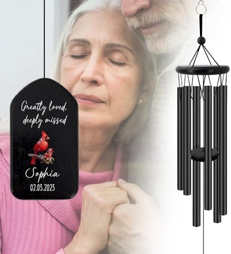 Sympathy Wind Chimes Personalized, Sympathy Gifts Wind Chimes for Loss of Loved One, Commemorative Wind Chime for Condolences/Funeral (26inch) - Image 2