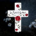 Solar Cross Light, Rose Flower Dad Grave Decorations for Cemetery by MoonWinks