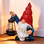Garden Gnomes Statues Outdoor Decor with Shovel Solar Gnome with Lantern LED Lights,Terrace Xmas Courtyard Lawn Patio Porch Decoration Birthday Christmas Housewarming Gift for Mom Women - Image 5