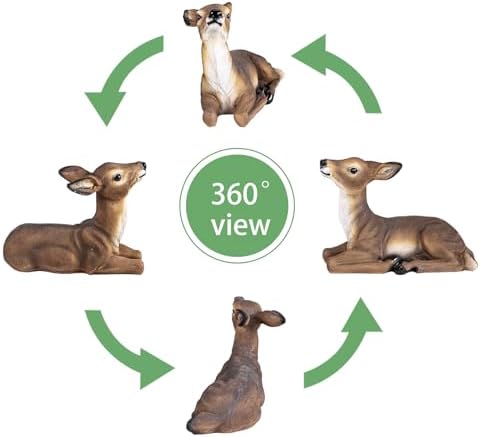 Decorative Deer Garden Statue, Lifelike Resting Fawn Figurine, Brown - Image 6