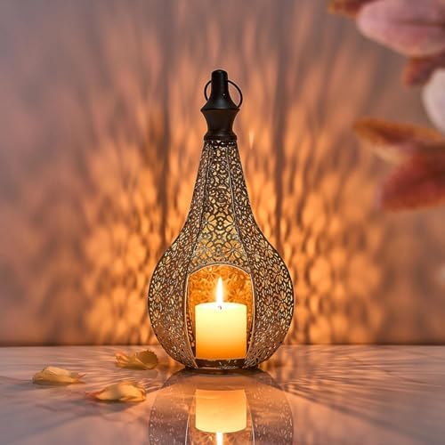Candlestick Candle Barrels Moroccan Style Retro Lanterns Projection Lights Hollowed-Out Decorations Home Ramadan Hanging Outdoor Indoor Courtyard Porch Festival Weddings by Unknown