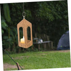 Handwoven Rattan Candle Lantern Shade Cover for Tabletop Patio - Image 7