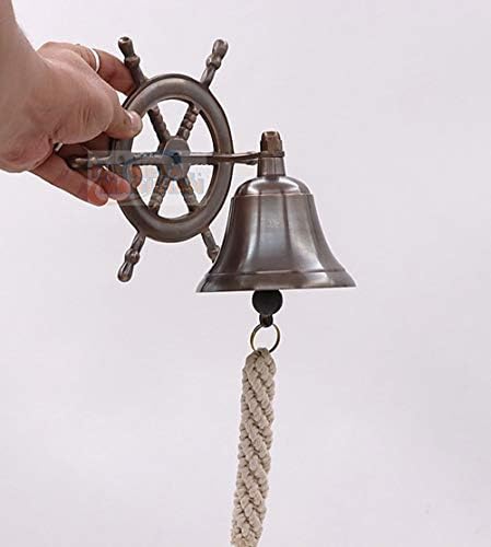 The Metal Magician Steering Wheel Wall Mounted Solid Brass Bell for Dinner, Indoor, Outdoor, School, Bar, Reception & Church - 4 Inch - Image 6