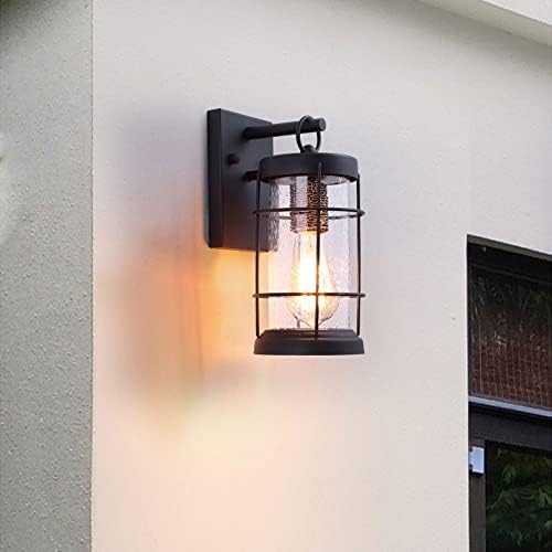 Exterior Wall Light Vintage Rust Kerosene Style Wall Lantern Outdoor Wall Light,Porch Sconces Waterproof Metal Wall Sconce Lighting Wall Lamp for Front Door(Bulb Not Included) - Image 2