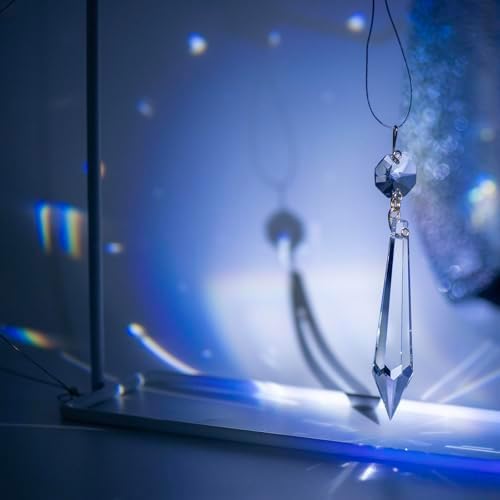 24Pcs 76mm Clear Crystal Chandelier Icicle Prisms with Octagon Beads,Crystals Lighting Lamp Replacement Parts,Crystal Decor for Christmas Wedding (Clear Color with Nickel Pin, 76mm(3.0inches)) - Image 7