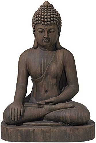 John Timberland Sitting Buddha 29 1/2" High Dark Sandstone Outdoor Statue by JohnTimberland