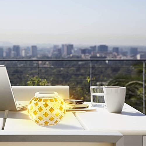 yuans Solar Table Light, Solar Mosaic Lights Color Changing Solar Glass Ball Garden Lights Waterproof Solar Night Lights Table Lamps (C) - Image 4