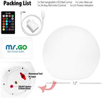 Mr.Go Rechargeable LED Ball Light 12", RGB Color-Changing Globe Orb Lamp - Image 6