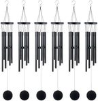 Yahenda 6 Pcs 28 Inch Rustic Wind Chimes for Outside Deep Tone Wind Chimes with 6 Aluminum Tubes Memorial Coolest Windchimes Outdoors for Farmhouse Garden Patio Home Decor (Blackwood, Black) by Yahenda