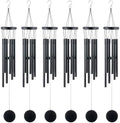 Yahenda 6 Pcs 37 Inch Rustic Wind Chimes for Outside Deep Tone Wind Chimes with 6 Aluminum Tubes Memorial Coolest Windchimes Outdoors for Farmhouse Garden Patio Home Decor (Blackwood, Black) by Yahenda